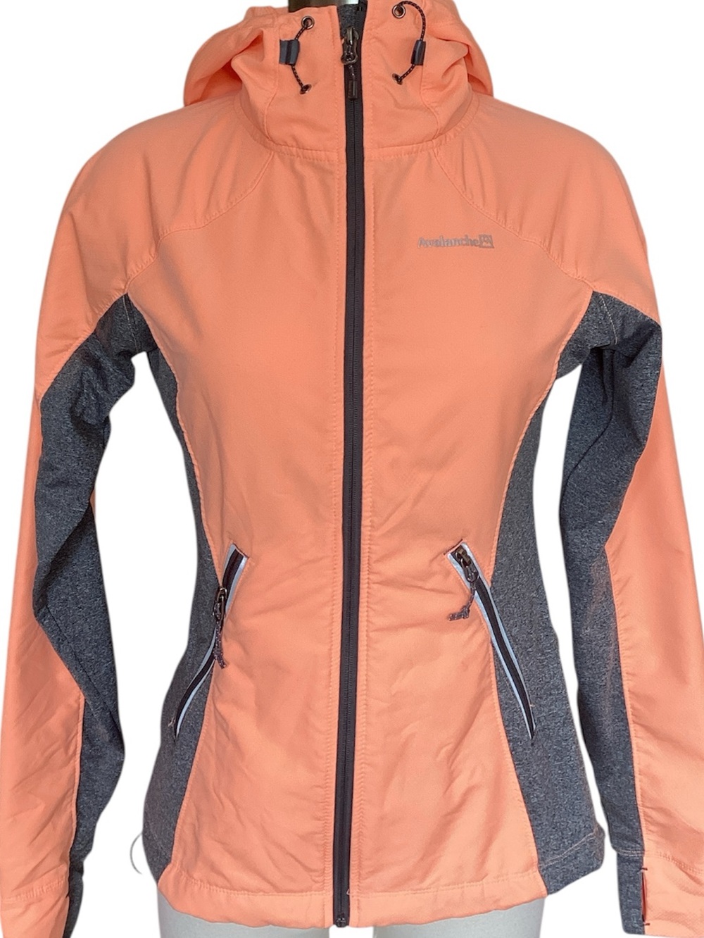 Avalanche Peach and Gray Hooded Utility Jacket